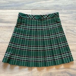 Aritzia Green Plaid Mini Skirt